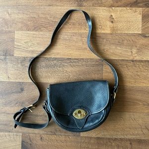 Black leather small satchel